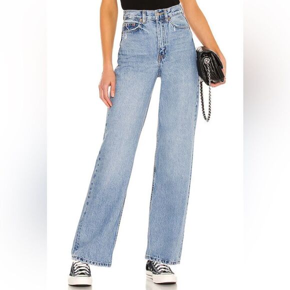 NWT Dr. Denim jeans Echo Wide Leg in Blue Jay high rise straight Revolve 28 - Picture 1 of 13